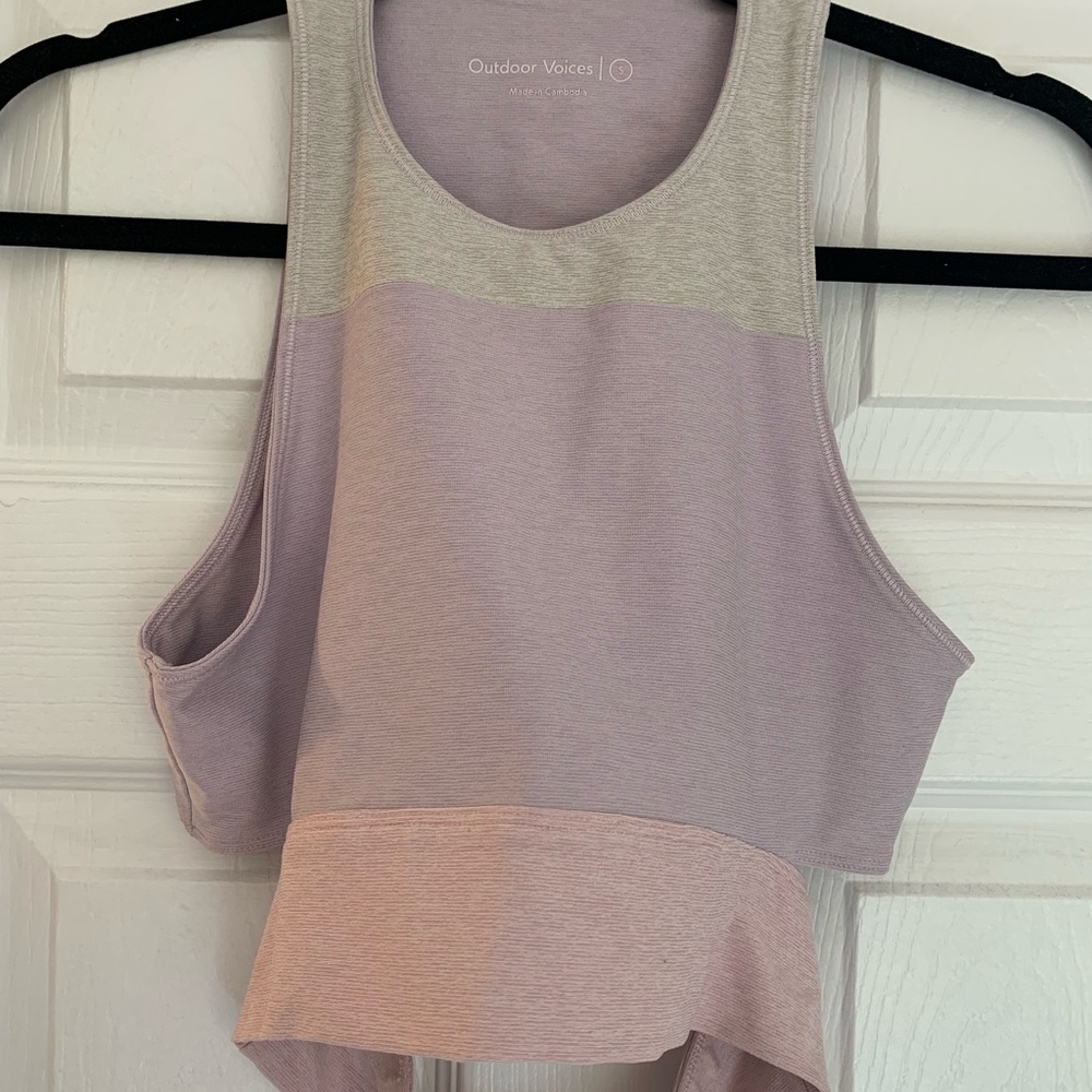 Outdoor Voices slashback crop bra top